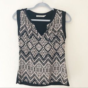 Liberty Love Black Ivory sleeveless tank top
